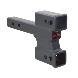 TOPTOW Trailer Dual Hitch Extender Adapter with 2 & 4-inch Riser/Drop, 2" Receiver, 2-inch Solid Shank, 10000lbs Capacity