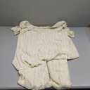Imily Bela Women's Summer 2 Piece Swimsuit Cover up Crochet Knit Cardigan Tops Long Pants Set Bathing Suit Beach Outfit (Beige, XL)