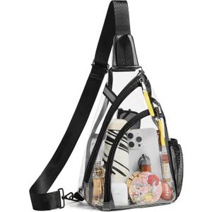 Shrrie Clear Bag for Stadium Events Transparent Crossbody Bag Clear Purse for Women&Men-Stadium Approved, Concerts&Sports
