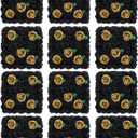 Artificial Flower Wall Backdrop Panels Black Gold 5ftx3.74ft White Rose Halloween Backdrop 3D Floral Wall for Valentine's Day Party Event Photoshoot Background Decorations