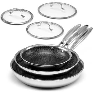USELUCK Non Stick Frying Pans with Lid,8/10/12 inch Skillet Set,Update Coating.Compatible with All Cooktops,Oven Safe,Dishwasher Safe,PFAS-Free.