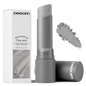 DEEOM Exfoliating Facial Scrub & Polish Stick, Gentle Pore Cleansing Stick with Charcoal & Clay, Helps Clear Blackheads & Whiteheads, Deep Cleansing & Oil Control, Suitable for All Skin Types, 14g