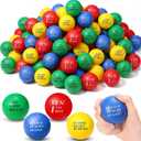 Sotiff 100 Pcs Stress Balls Bulk for Adults Colorful Foam Stress Relief Gift Toys with Motivational Quotes Squeeze Balls for Office Relief Employee Appreciation(Four Colors,Uplifting)