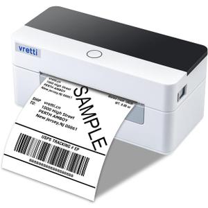 vretti Shipping Label Printer, 4x6 USB Desktop Barcode Label Printer for Small Business & Shipping Packages Compatible with Mac, Windows, Linux, UPS, USPS