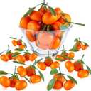 WILLBOND 15 Clusters Artificial Mini Orange Simulation Decorative Tangerine Kitchen Table Fake Orange Realistic Artificial Fruit Bowl Tray Faux Fruit for Home Party Kitchen Festival Decor