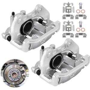 Rear Disc Brake Calipers with Brackets Pair FIT 2000-2007 Chevrolet Silverado 1500 Tahoe Suburban FIT GMC Sierra Yukon FIT Ford F-150 18-B4764