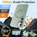 Oneagle 360 Spin Magnetic Stand for Samsung Galaxy S25 Edge Case Translucent [Fit for Magsafe], Matte Slim S25 Edge Phone Case 6.7" with [Rotatable Kickstand Ring] [15FT Mil-Grade Shockproof]-Green