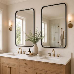 2-Pack Black Bathroom Mirrors for Over Sink 24 x 36 Inch