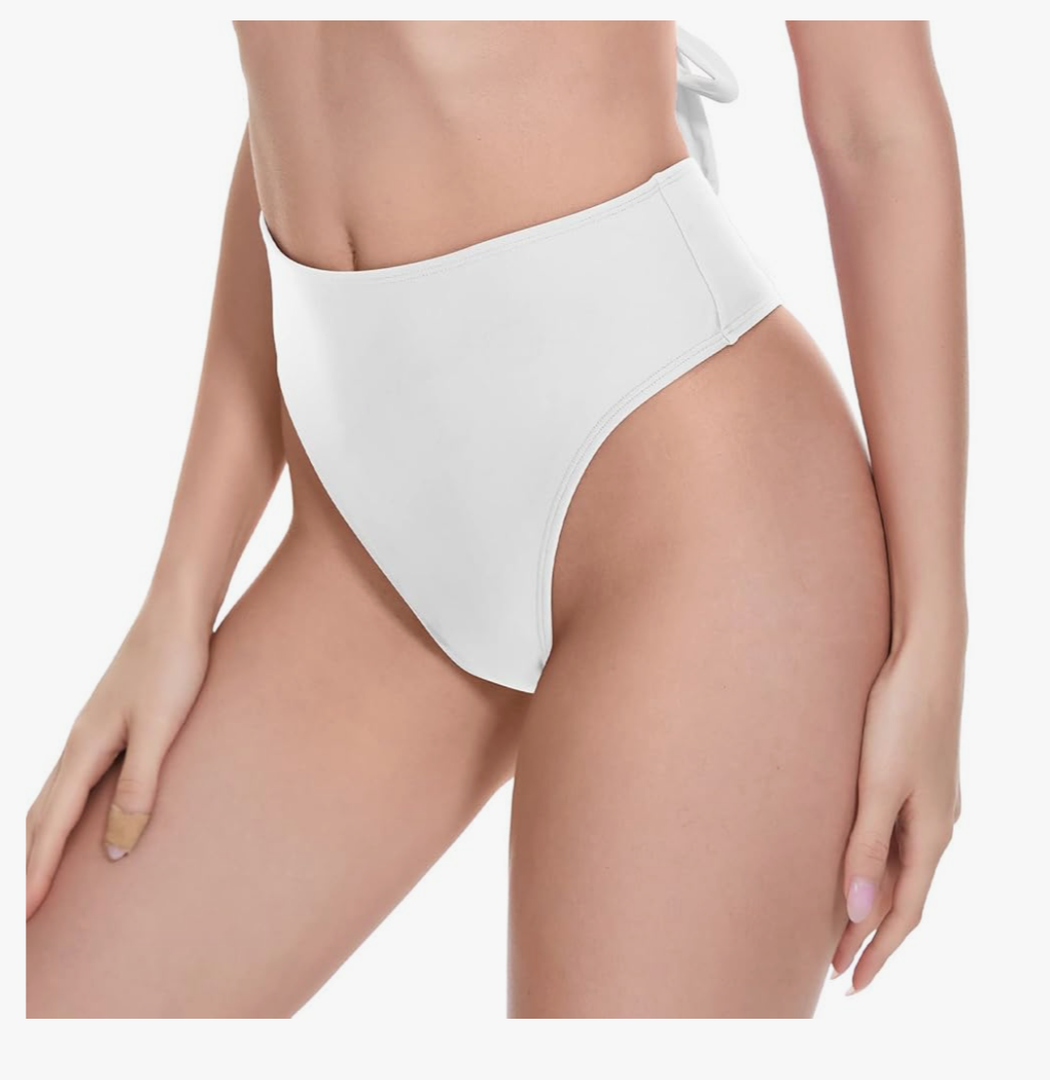 Women's Thong Rave Bottoms High Waisted Bikini Bottom High Cut Panties for Dance Festival Size XS