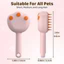 Steam Cat Brush, 6-in-1 Dog Brush Spritz Defur Comb with Pet Waterless Shampoo, Steamy Skin Friendly Deshedding Grooming Tool, Suitable for Shedding & Haired Pets, Pet Supplies Accessories, Pink