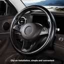 Carbon Fiber Steering Wheel Cover, Thin Steering Wheel Cover Protector Universal Car Steering Wheel Accessories, Matte Black