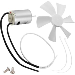 puxyblue 6" RV Vent Fan Blade and 12V D-Shaft RV Vent Motor Compatible with Heng's, Elixir, Jensen, Jayco,Toyota Dolphin RV with 2 Screws 2 Zip Ties and Switch K-037-X-FSZK