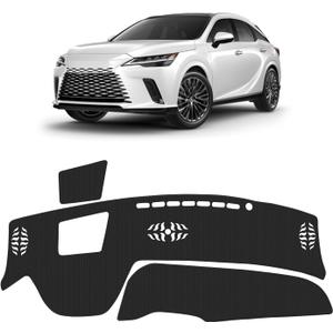 FIILINES Dash Cover for 2023-2025 Lexus RX RX350 RX350h RX500h, Dashboard Mat Accessories Dash Cover Sunshade Nonslip Mesh Protector No Glare Black