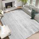 MUJOO 9x12 Area Rug,Washable Rugs for Living Room Bedroom Dining Room,Modern Abstract Large Non Slip Throw Carpet Indoor,Low Pile Accent Neutral Grey