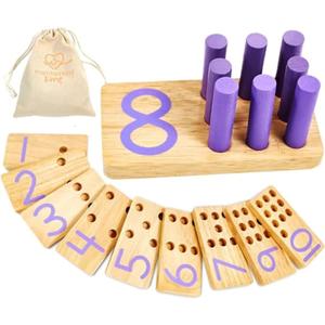 Counting Peg Board - Montessori Math and Numbers for Kids - Wooden Math Manipulatives Materials