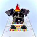 2 x 3D Pop-Up Black Schnauzer Dog Birthday Card - Dog with Cake Celebration, Whimsical Happy Birthday Greeting for Dog Lovers - Black Schnauzer Dog 3D Birthday Pop Up Card