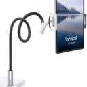 Lamicall Gooseneck Tablet Holder Mount : Flexible Arm Clip Tablet Stand for Bed, Desk Mount, Compatible with iPad Pro 11", Mini Air, Galaxy Tabs More 4.7 to 10.5" Phones and Tablets (Black)