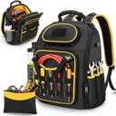 Marscamd Tool Backpack with a Tool Pouch, Heavy Duty Tool Bag with Multiple Pockets, Black