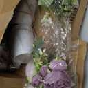 6 Sets Artificial Peonies Flower Peony Bouquet with Galvanized Metal Pot Silk Fake Peonies Faux Flower Arrangements for Wedding Table Centerpiece Party Home Room (Purple)