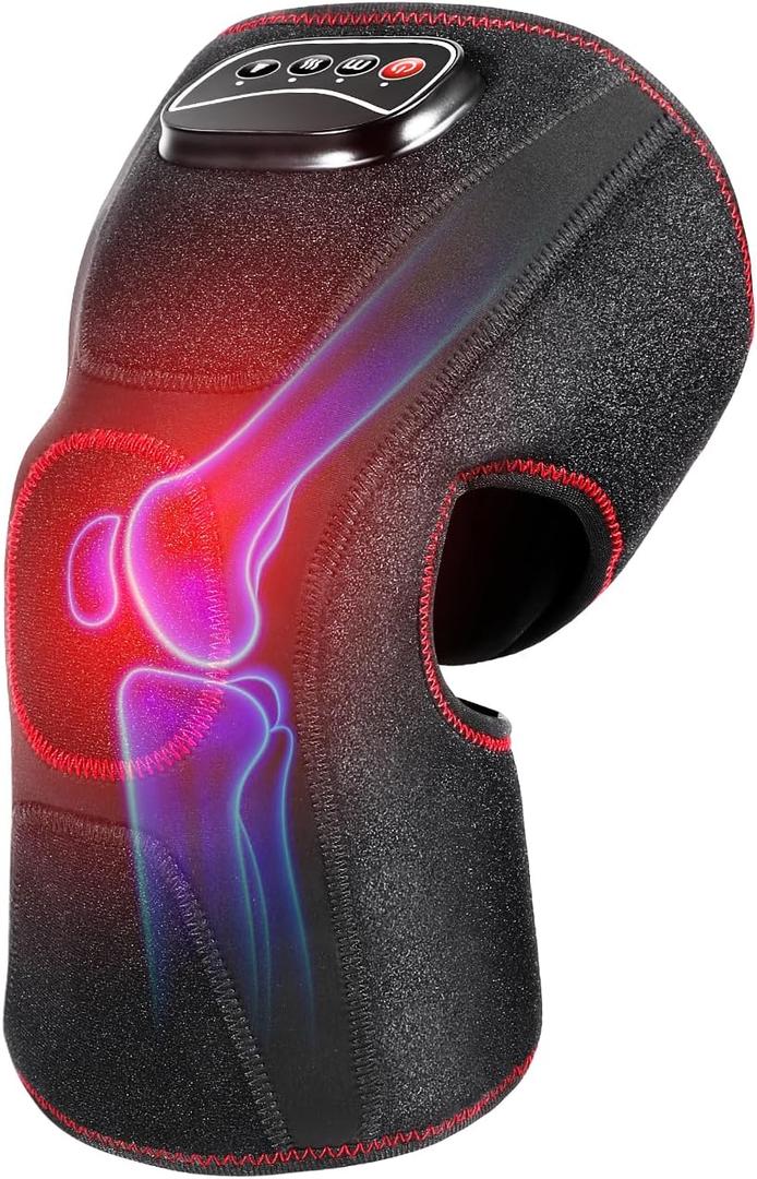 QUINEAR Knee Massager with Heat, Air Compression Knee Brace Wrap for Arthritis Pain Relief, Heating Pad for Knee for Circulation and Pain Relief,3 Modes & 3 Intensities - FSA or HSA Eligible