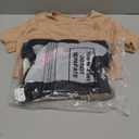 4 Pack Women's Maternity Shirts Ribbed Knit Short Sleeve Pregnancy Tops Crew Neck Tunic Tees Casual Summer Clothes (Apricot, Khaki, Coffee, Black)