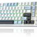 x Aula F99 Pro Wireless Mechanical Keyboard, Gasket Hot Swappable Custom Keyboard with Knob, RGB Backlit, Pre-lubed Reaper Switches PBT Keycaps BT5.0/2.4GHz/USB-C Creamy PC Gaming Keyboards - Blue