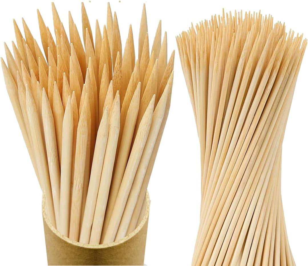 100Pcs 2ft/24in Bamboo Plant Stakes, Garden Stakes, Bamboo Stakes for Tomato, Beans, Potted Plants, Smores Sticks for Fire Pit, Natural Support for Gardening, BBQ, Camping, Home Cooking
