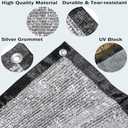 CIWINICI 70% Reflective Aluminum Foil Sun Shade Cloth,Mesh Canopy Cover with Grommets,Durable Shade Fabric for Patio Porch,Garden,Greenhouse,Pergola 10ft X 16ft