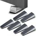 RIZZZ Heavy Duty Door Stoppers  6 Pack Zinc Alloy Door Stop Wedges with Non-Slip Rubber | Strong Metal Door Stop for Bottom of Heavy Doors