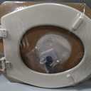 Bemis 500EC Durable Wood Toilet Seat with Easy Clean Hinges, Made in USA, Round, Bone