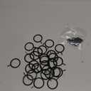 Hotop 28 Pcs Metal Drapery Curtain Rings 0.98/1.26/1.65 inch Interior Diameter and 30 Pcs Hanging Curtain Drapery Pin Hooks for Window Door Shower(Black,32 mm)