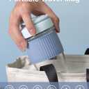 Sivaphe Reusable Glass Coffee Cup 16 oz, Portable Travel Mug with Spill-Proof Lid and Protect Sleeve for Home Office Blue