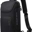 BANGE Sling Bag for Men,Shoulder bags Crossbody Sling Backpack for Men and Women (Black)