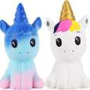 Anboor 4.9 Inches Squishies Unicorn Galaxy Kawaii Soft Slow Rising Scented Animal Squishies Stress Relief Kids Toys (Galaxy + White)