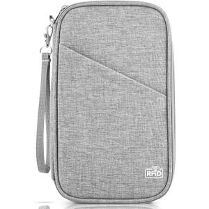 Passport Holder Family, Women Rfid Blocking Passport Wallet, Travel Essentials Premium Wallets, Waterproof Passport Holders Bag for Men Traveling, Travel Document Organizer Credit Cards Case (01 Quartz Gray)