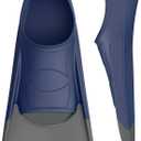 Gintenco Swim Fins, Kids Swim Training Fins for Lap Swimming, Travel Size Flippers with Mesh Bag, Silicone Swimming Fins for Kids Teens Adults Women Men (L(US Men 6-7.5/ US Women 7-8.5), Lightblue, Gray)