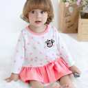 Baby Girl Fall Clothes: Soft Long Sleeve Bow Tie Print Outfits Casual Birthday Party Clothing for 6Months-3T (9-12 Months, Pink)