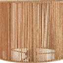 Boho Lamp Shades,Small Lamp Shades For Table Lamps,Wicker Drum Bell Lamp Shade for floor lamps,Vintage Rattan Lampshade for Hanging Lamp,Wall Sconce, Spider Fitter Replacement Floor Lamp Shade Large