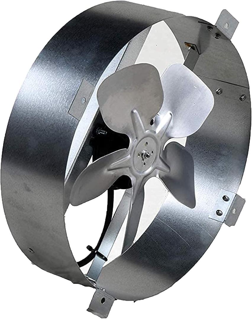 Amtrak Solar 80 Watt 12-Inch Exhaust Fan Made in USA Gable Mount, Galvanized Steel, Waterproof Quiet Solar Ventilator for Attic, Garage, Chicken Coop, Greenhouse, RV Fan Only, 12"X12"X3"