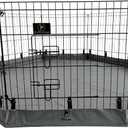 Puppy Playpen with Bottom Pad and Door, 8 Panels 24" H, Gray