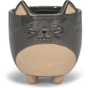 Abbott Collection Stoneware Cat on Legs Planter - Large (5" H)