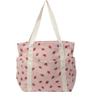 Corduroy Cute Strawberry Tote Bag Women Kawaii Shoulder Handbag Casual Purse Multiple Pockets College Work Book