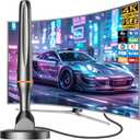 Digital TV Antenna for Smart Tv Indoor Antenna for Tv Without Cable with Strong Magnetic Base,360 Reception Digital HDTV Antenna for Local Channels-Supports 4K 1080p -10FT Long Cables