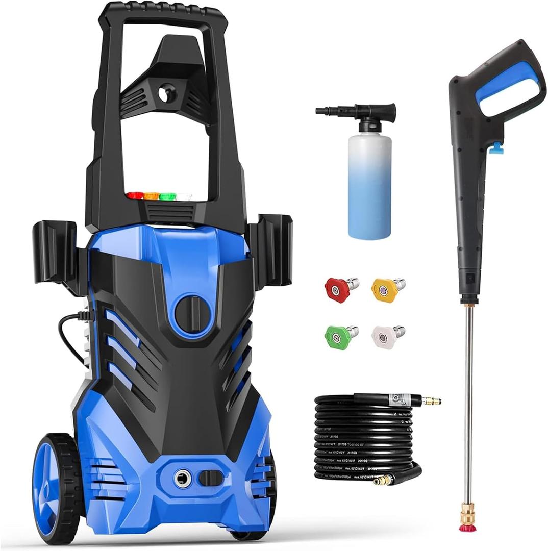 Electric Pressure Washer 4800PSImax 3.2GPM Power Washer with 25 Feet Hose,16.4 Feet Power Cord, Car Wash Machine Blue Ideal Cleaning for Garden (4800 PSI)
