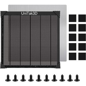 UniTak3D Honeycomb Laser Bed 440 x 440 mm Working Table for XTool D1/D1 Pro/S9/S10/S30 Pro/RAY5 Engraver Fast Heat Dissipation and Desktop Protection with Aluminium Plate(Working Area:15.75x15.75in)