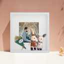 Shadow Box Frame, 9x9 3D Picture Frame with Cream-Colored Mat for 5x5 Photos, Shadowbox Display Cases with Real Transparent Glass - White/ 1.2 Inch Depth, 1 Pack