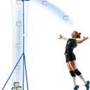 Volleyball Setter Trainer Net with 3 Angle Adjustment, 8.53 ft to 9.84 ft Adjustable Height for Professional, Beginner Serving, Passing Setting Training Practice Equipment Indoor and Outdoor