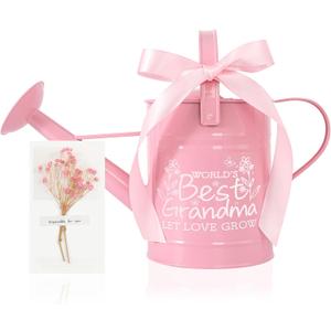Best Grandma Gifts, Gardening Gifts for Women, Gifts for Grandma from Grandkids, Best Gifts for Grandma, Nana,Mimi,Gigi, Oma, Metal Watering Can for Indoor Plants, 1/2 Gallon, Pink
