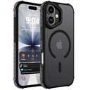 DEERLAMN Strong Magnetic Case for iPhone 17 6.3-Inch,[Compatible with Magsafe][Military Grade Drop Protection] Translucent Matte Shockproof Protective Phone Cover-Frosted Black