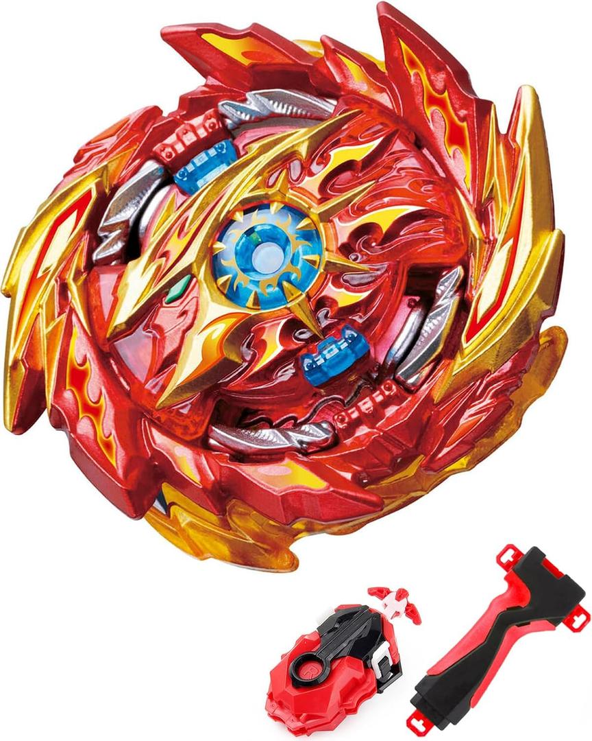 Bey Battling Burst Pro Series Super Hyperion String Launcher and Grip Pack Set, Right/Left Spin Bey Launcher & Grip with Spinning Top, Kid Toys for 8 Year Old Boys & Girls